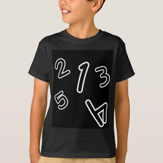 T-shirt met het ontwerp van telnummers (Voorkant)