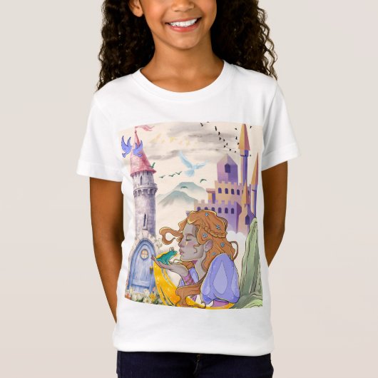 T-shirt met het verhaal van de prinses en het kikk (Voorkant)
