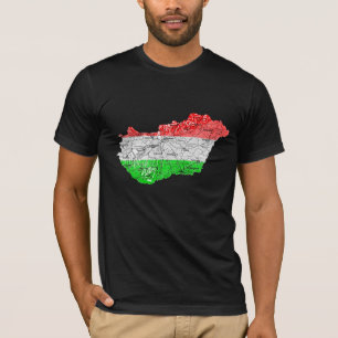 T-shirt met Hongaarse vlagkleurkaart