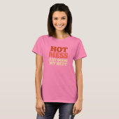 T-shirt met 'Hot Mess'-opdruk (Voorkant volledig)