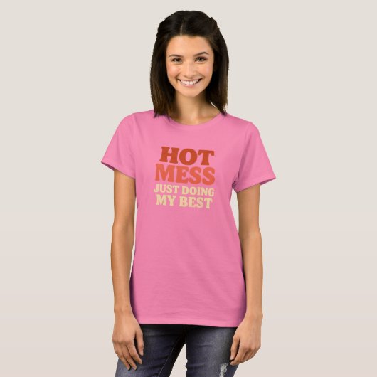 T-shirt met 'Hot Mess'-opdruk (Voorkant volledig)