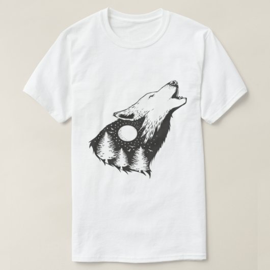T-shirt met Howling Wolf Moon (Design voorkant)