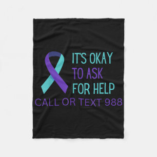 T-shirt met hulpdienst 988 voor zelfmoordpreventie fleece deken