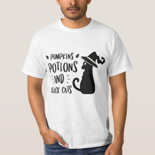 T-shirt met humor, pootjes en zwarte katten (Voorkant)