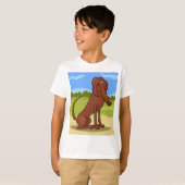 T-shirt met Ierse Setter- hond van zuiver ras (Voorkant volledig)