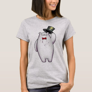 T-shirt met ijsbeer met hoed