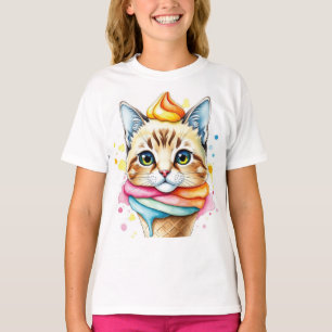 T-shirt met ijsje en kat