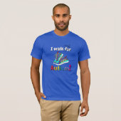 T-shirt met 'Ik loop met autisme' gekleurde wandel (Voorkant volledig)