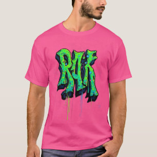 T-shirt met illustratie van herten en lotusbloemen