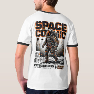 T-shirt met industriële stijl astronaut vector art