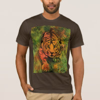 T-shirt met jagende tijger