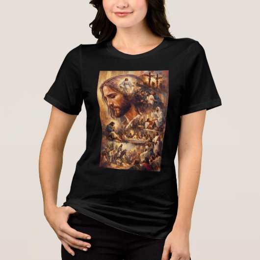 T-shirt met Jezus Christus kunst | Inspirerende ch (Voorkant)