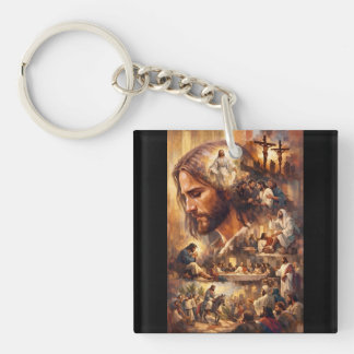 T-shirt met Jezus Christus kunst | Inspirerende ch Sleutelhanger