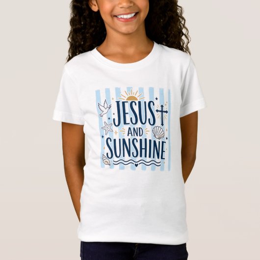 T-shirt met Jezus en zonneschijn (Voorkant)