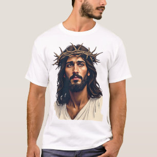 T-shirt met Jezus Kroon van Doornen Vintage Gravur