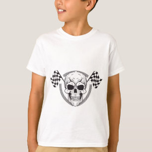 T-shirt met jongens schedel racing vlag