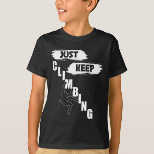 T-shirt met 'Just Keep Climbing', klimmen S, gewoo