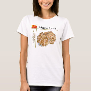 T-shirt met kaart en vlag van Noord-Macedonië + ti