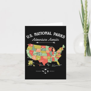 T-shirt met kaart van nationale parken Camping Vro