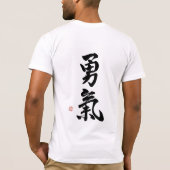 T-shirt met kanji-symbool voor moed (Achterkant)