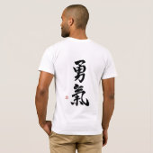 T-shirt met kanji-symbool voor moed (Achterkant volledig)