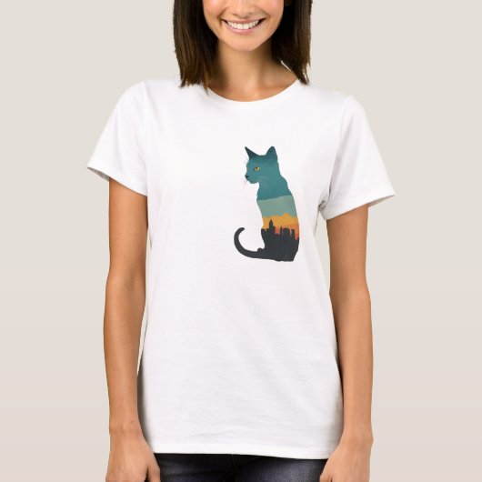 T-shirt met kat (Voorkant)