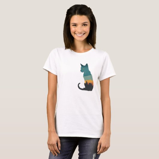 T-shirt met kat (Voorkant volledig)
