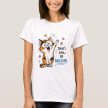 T-shirt met kat en het doel om vandaag geweldig te