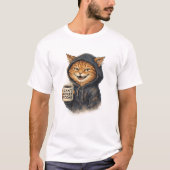 T-shirt met kat en koffie stemming (Voorkant)