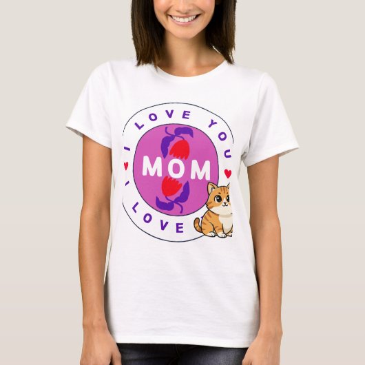T-shirt met kat en moeder ontwerp (Voorkant)