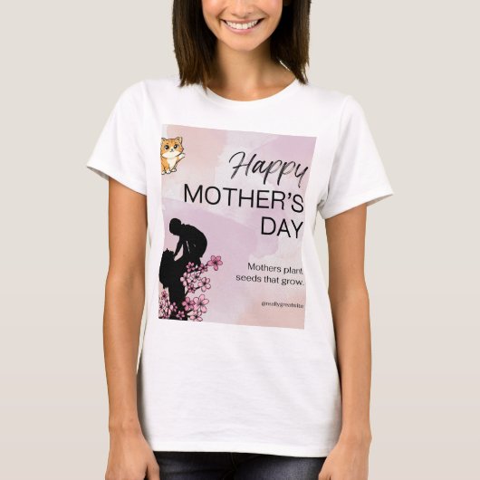 T-shirt met kat en moedersdag ontwerp (Voorkant)