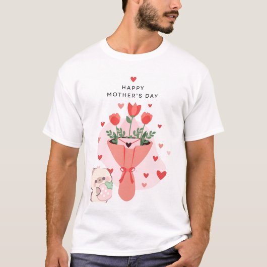 T-shirt met kat en moedersdag ontwerp (Voorkant)