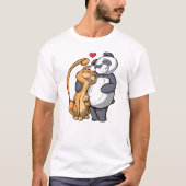T-shirt met kat en Panda Love (Voorkant)