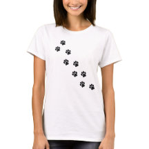 T-shirt met kattenpootafdruk voor vrouwen