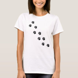 T-shirt met kattenpootafdruk voor vrouwen