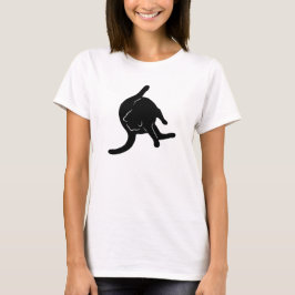 T-shirt met kattenschoppen (zwart silhouet)