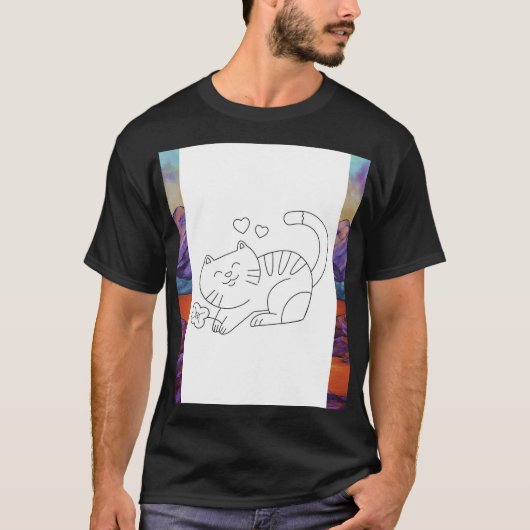 T-shirt met kattenthema (Voorkant)