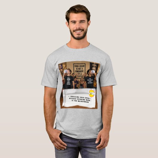 T-shirt met kauwgomwikkelgrappen (Voorkant volledig)