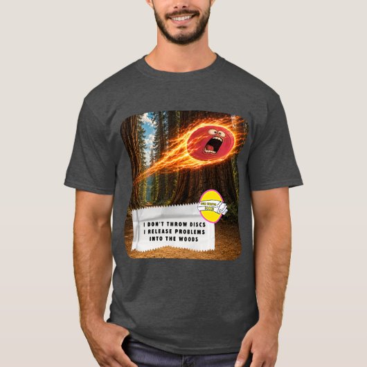 T-Shirt met Kauwgomwikkelgrappen Discgolf (Voorkant)