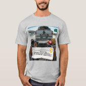 T-shirt met kauwgomwikkelgrappen voor tailgating (Voorkant)