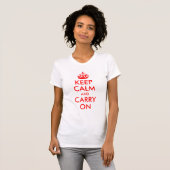 T-shirt met 'Keep Calm and Carry On' tekst (Voorkant volledig)