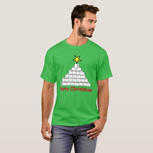 T-shirt met kerstboom voor toiletpapier (Voorkant volledig)