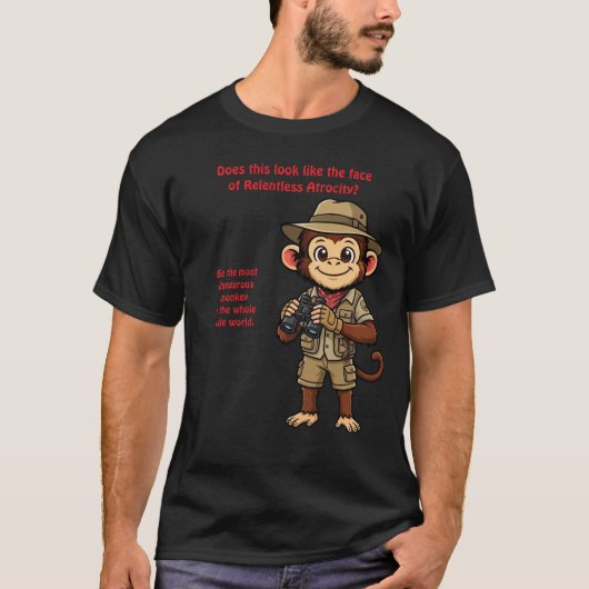 T-shirt met khaki makaak (Voorkant)