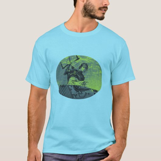 T-shirt met kiteboarding (Voorkant)
