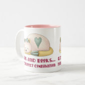 T-shirt met klapmutsen tweekleurige koffiemok (Voorkant links)