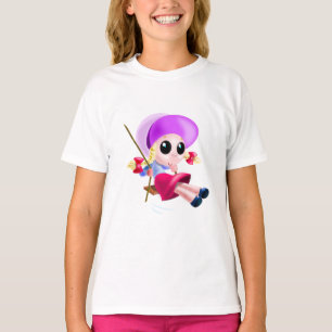 T-shirt met klein meisje dat zwemt