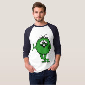T-shirt met kleine groene middelvinger (Voorkant volledig)