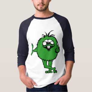 T-shirt met kleine groene middelvinger
