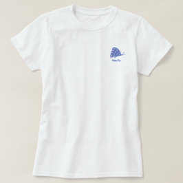 T-shirt met kleine minimale blauwe vlinder