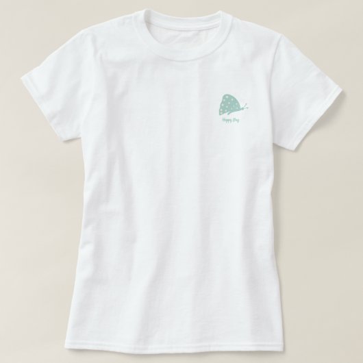 T-shirt met kleine minimale groene vlinder (Design voorkant)